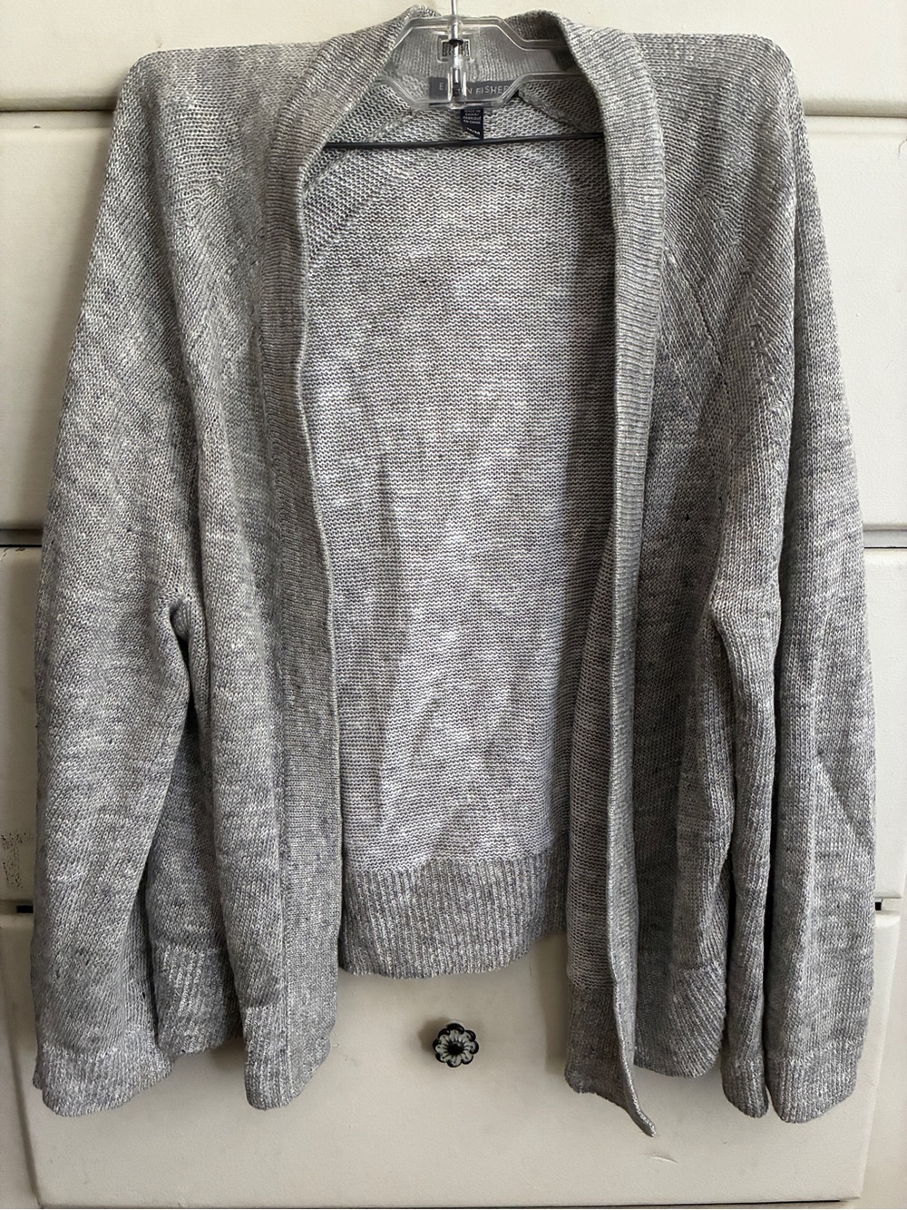 Eileen Fisher | Cozy Gray Open-Front Women's Sweater Cardigan | Medium